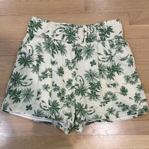 SANDRO White Green Vacation Summer Shorts